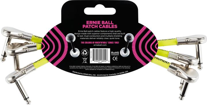 Actual product image Ernie Ball Patch cable 6052 3-pack - 0.15 m, white (0.15 m)