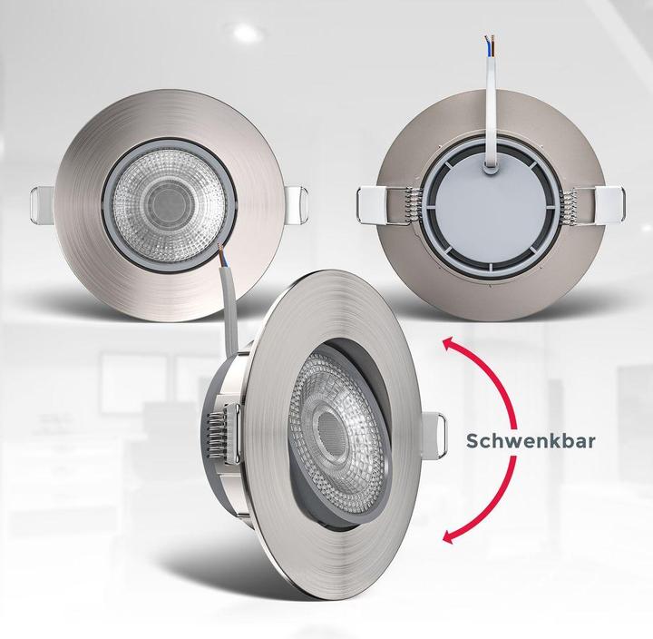 Actual product image B.K.Licht LED recessed light set, matt nickel, 3xLED module/4.9W (480 lm)