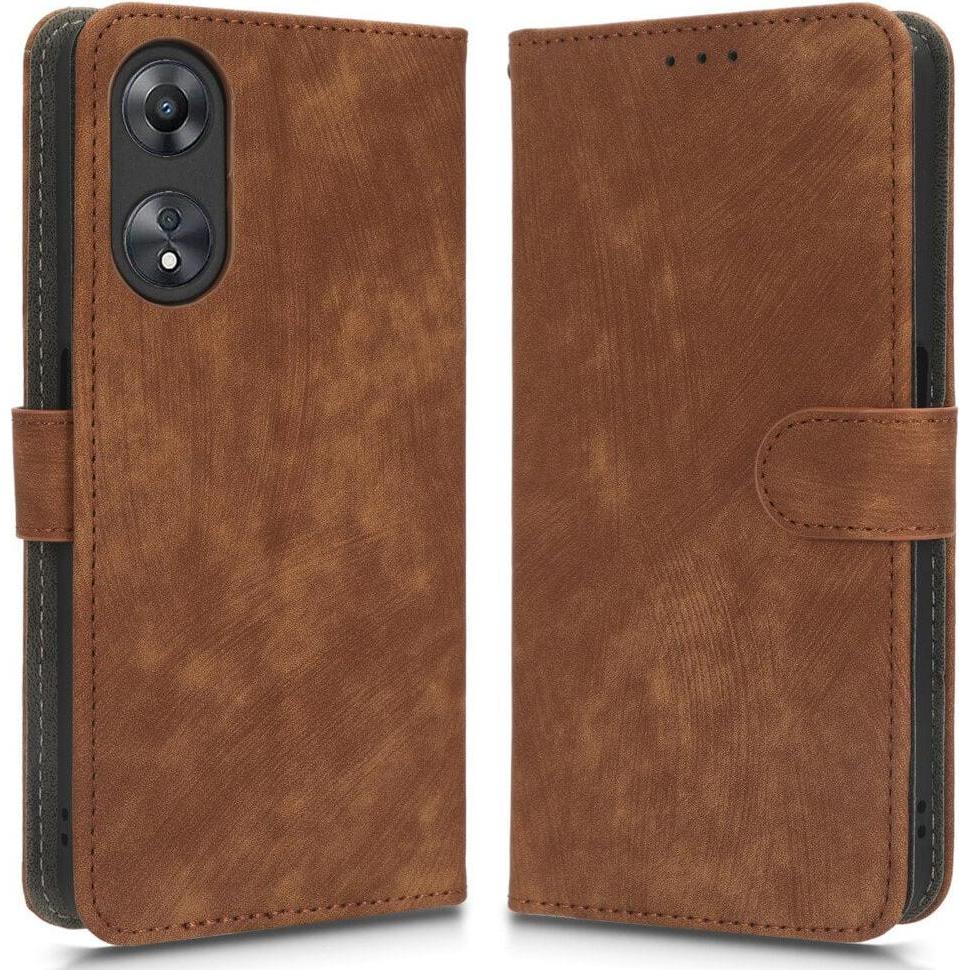 Cover-Discount OPPO A58 5G / A78 5G - Etui mit RFID Blocker braun (Oppo A78 5G), Smartphone Hülle, Braun