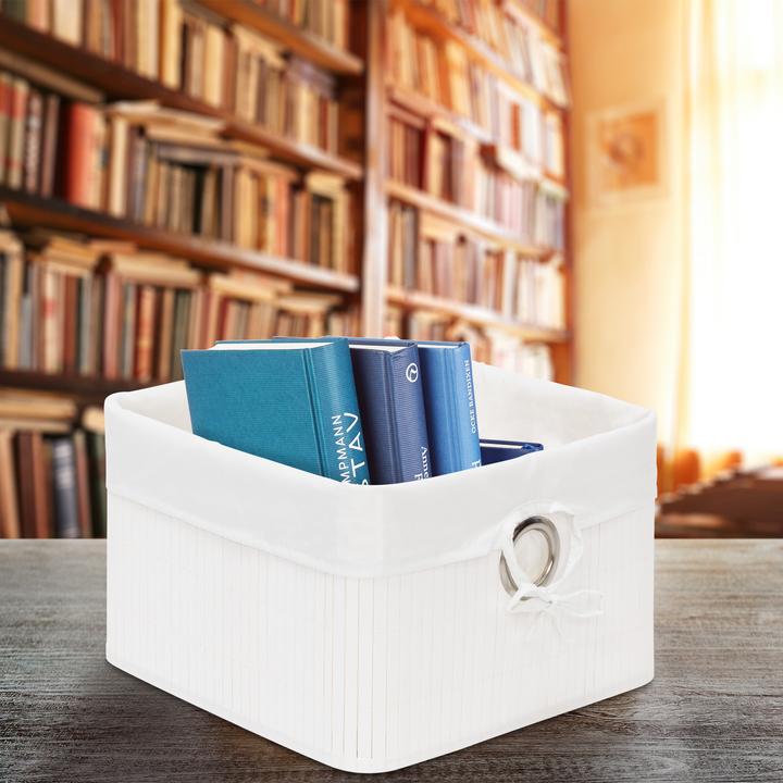 Actual product image Relaxdays Bamboo Storage Basket (1 x, 31 x 31 x 20 cm)