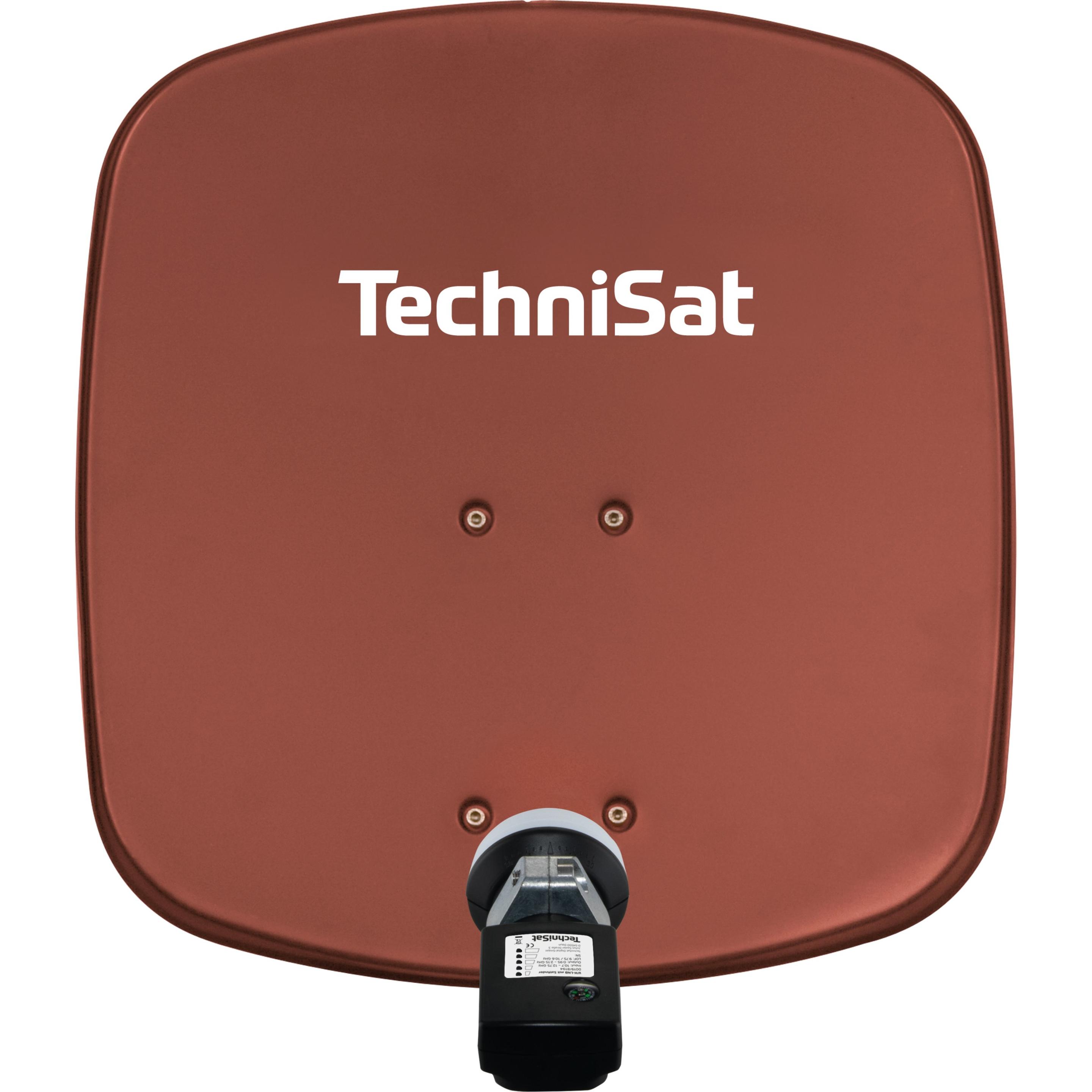 TechniSat Digidish45vhrt (Parabolantenne, 32.20 dB, DVB-S / -S2), SAT Spiegel + SAT Antennen, Rot