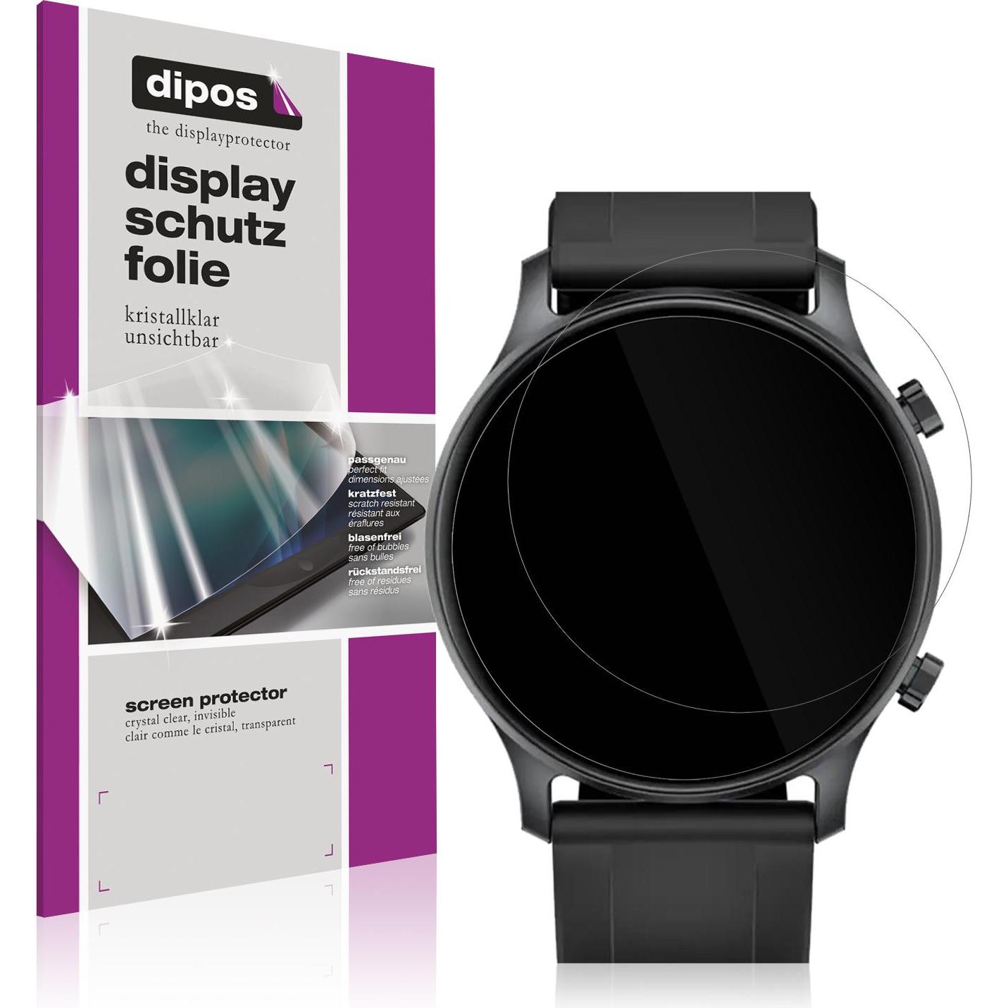 Dipos Displayschutzfolie Crystalclear, Smartwatch Schutzfolie, Transparent
