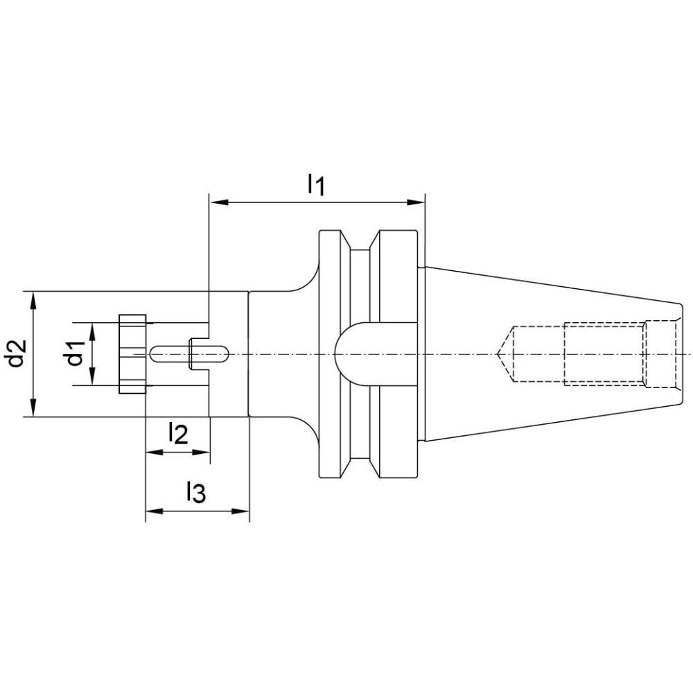 Thumbnail - Fortis, Fräser, Kombi Aufsteckfräserdorn BT 40 Dorn 27 mm Auskraglänge 70 mm