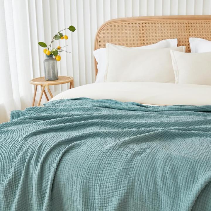 Image du produit Milkii 6-lagige Musselin Decke, 180x140 cm, Meeresbrise