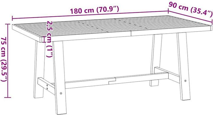 Image du produit vidaXL Esstisch (180 x 90 x 75 cm)