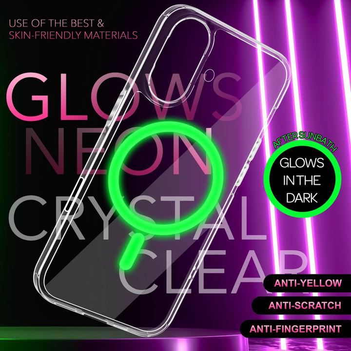 Immagine prodotto Nalia Custodia rigida trasparente, l'anello MagSafe si illumina al buio (Apple iPhone 16)