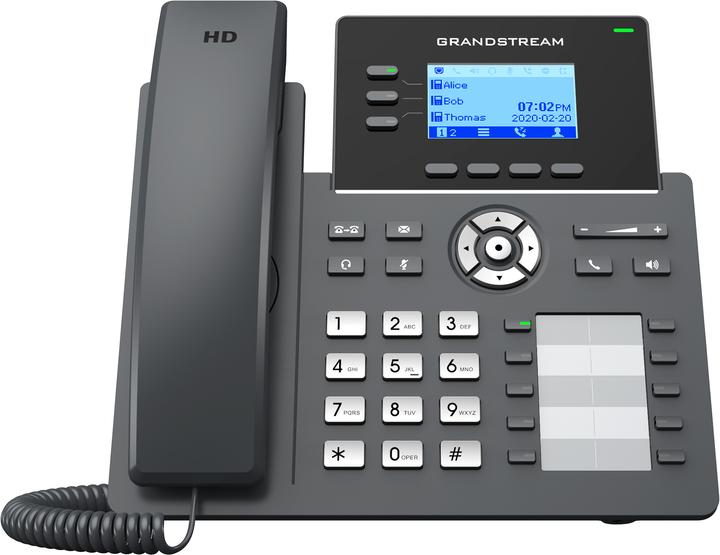 Produktbild Grandstream GRP2604P - IP-Telefon - Schwarz - Kabelgebundenes Mobilteil - 3 Zeilen - 2000 Ei