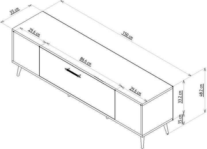 Actual product image Kalune Design Decory Geometric TV Stand (150 x 35 x 48.20 cm)