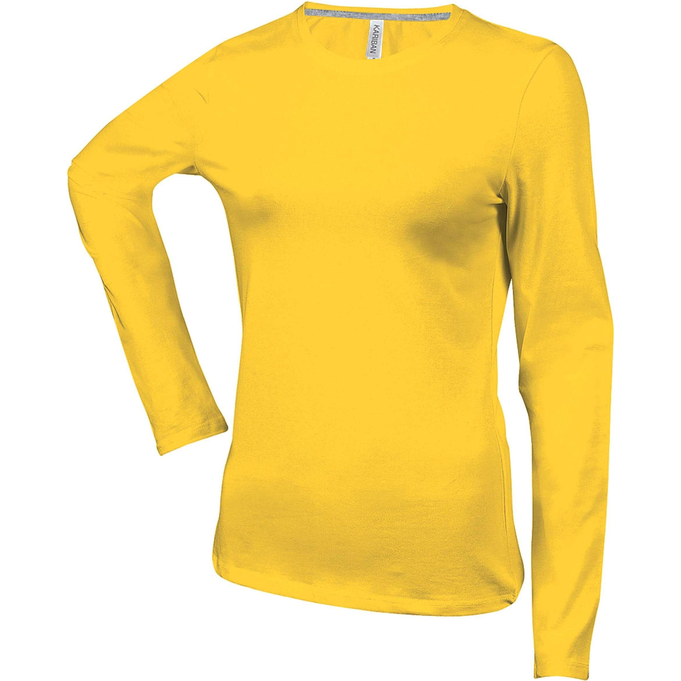 Kariban, Damen, Shirt, Col Rond, Gelb, (M)
