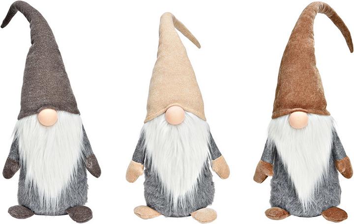 G. Wurm Textile gnome Brown, beige, grey 3-fold, (W/H/D) 20x72x16cm