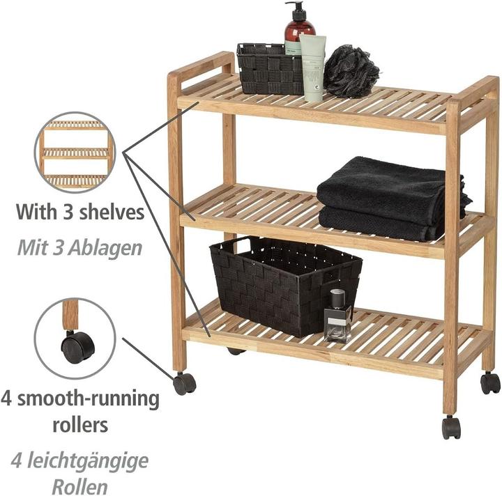 Actual product image Wenko Shelf trolley Norway brown 65.0 x 31.0 x 72.0 cm (65 x 31 x 72 cm)