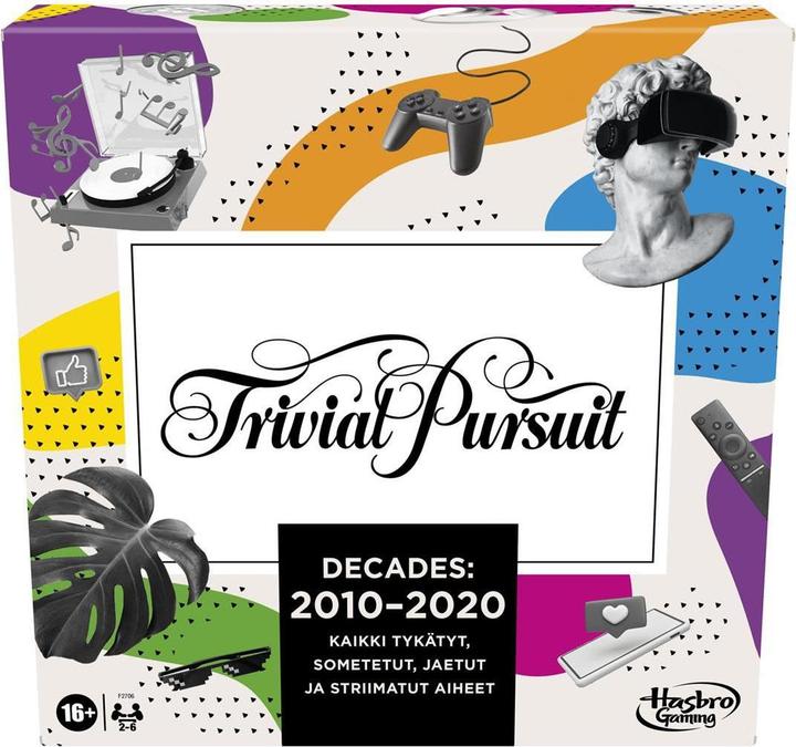 Actual product image Hasbro Gaming Trivial Pursuit Decades 2010 to 2020 Board game Trivia (Finnish)