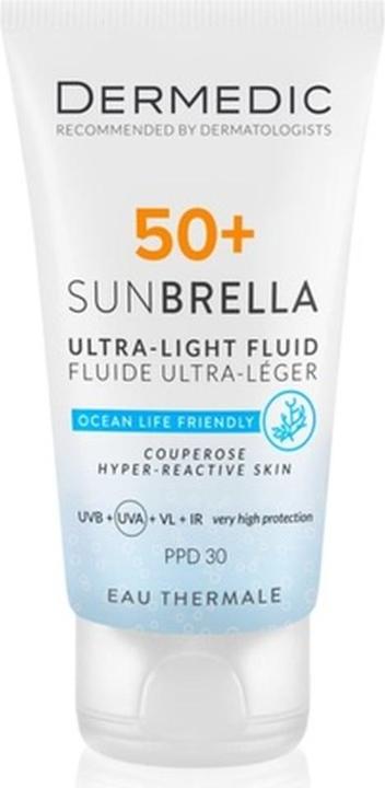 Actual product image Dermedic Sunbrella Sunscreen Emulsion SPF 50+ for Sensitive Skin 40 ml (Suntan cream, SPF 50+, 40 ml)