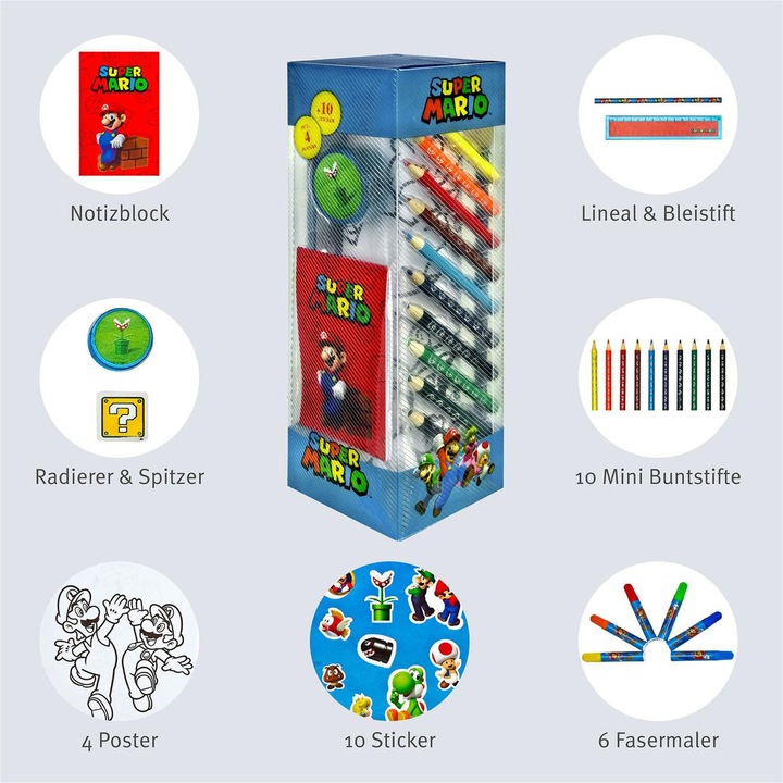 Produktbild NoName Super Mario Stationery Set Tower 35dlg