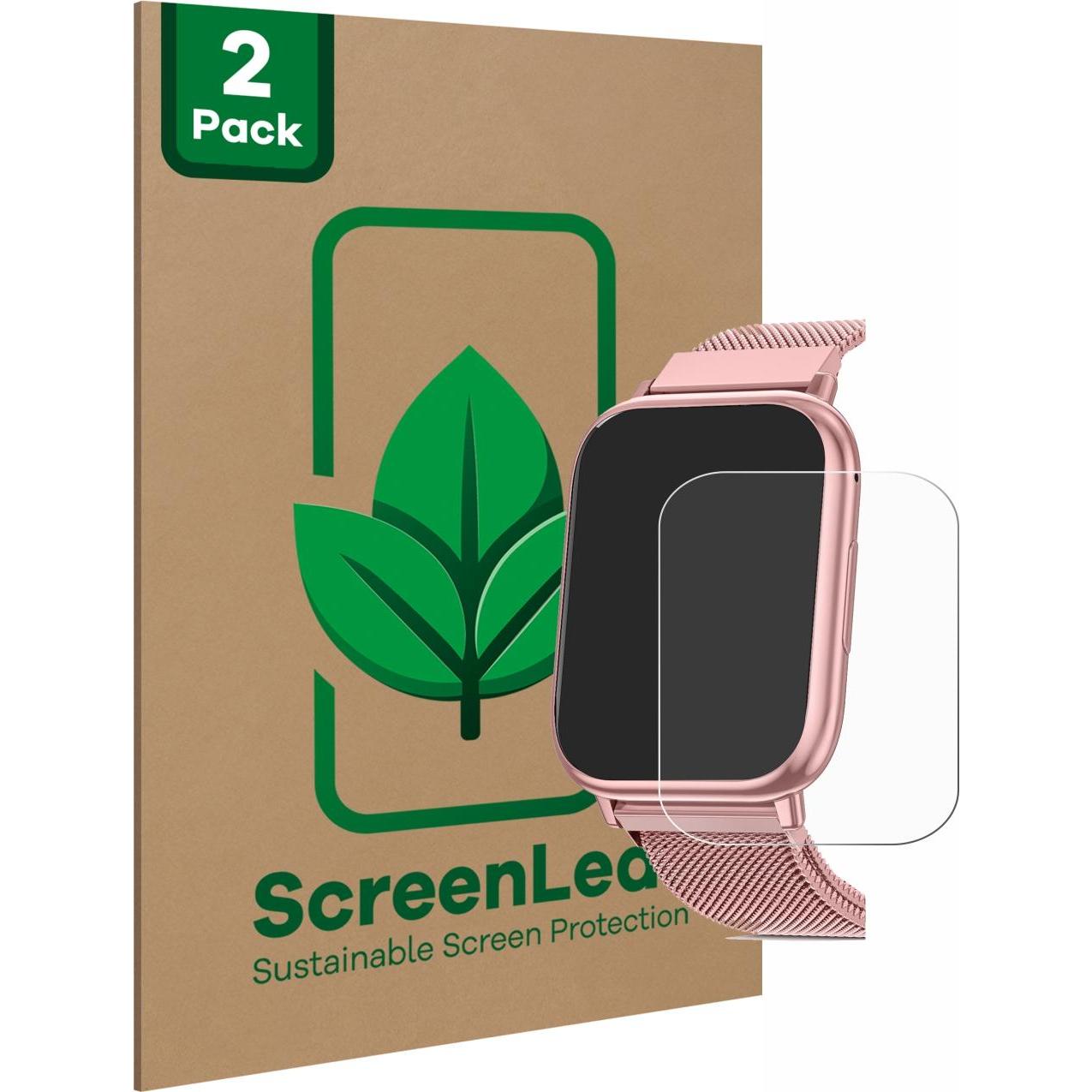 ScreenLeaf Schutzfolie nachhaltiger Displayschutz Displayschutzfolie Folie Klar Transparent, Smartwatch Schutzfolie, Tra...