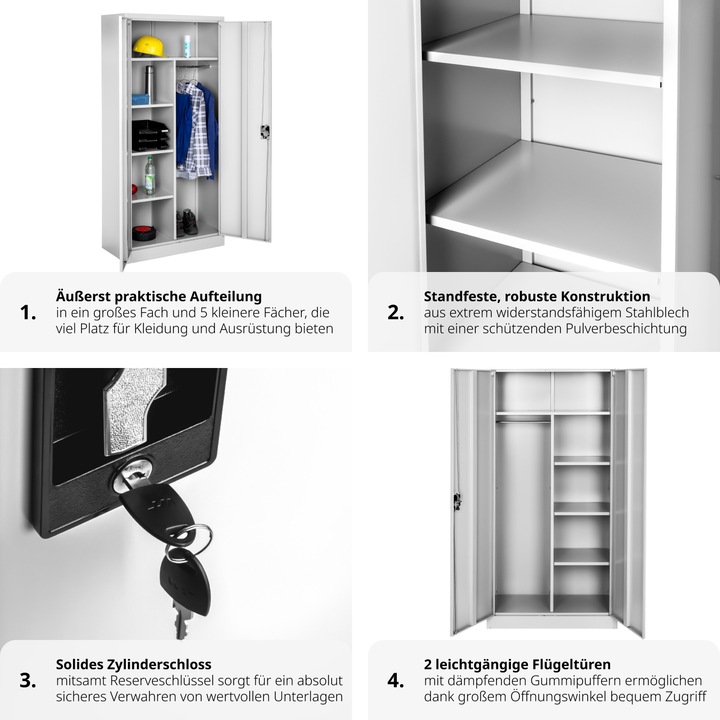 Produktbild tectake Schrank (180 x 80 x 40 cm)