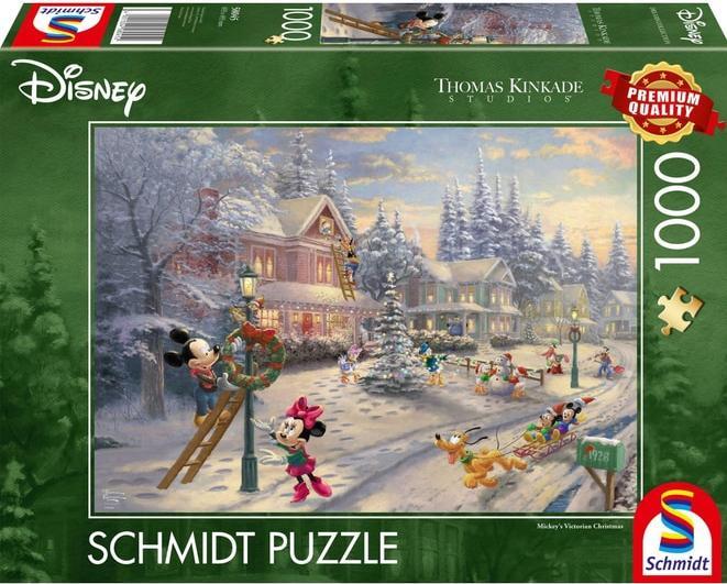 Schmidt Spiele Puzzle - Thomas Kinkade - Disney - Mickey's Victorian Christmas - 1000 Teile (1000 Teile)