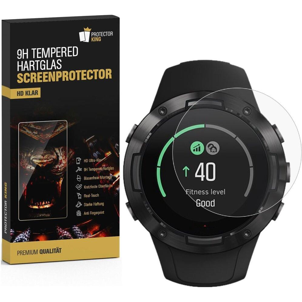 Protectorking 4x echtes Tempered 9H Panzerhartglas 3D KLAR, Smartwatch Schutzfolie, Transparent