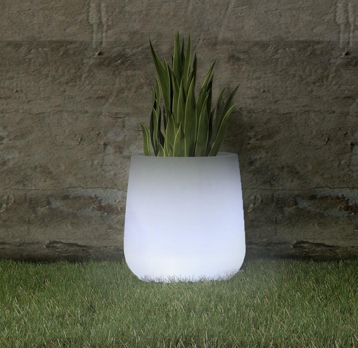 Actual product image Newgarden CAMELIA 40 LED solar flower pot, outdoor planter + RGB, rechargeable battery, remote control IP65 (IP65)