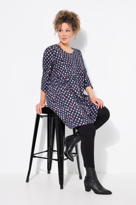 Produktbild Ulla Popken Longshirt, Punkte, A-Linie, Rundhals, 3/4-Arm (56)
