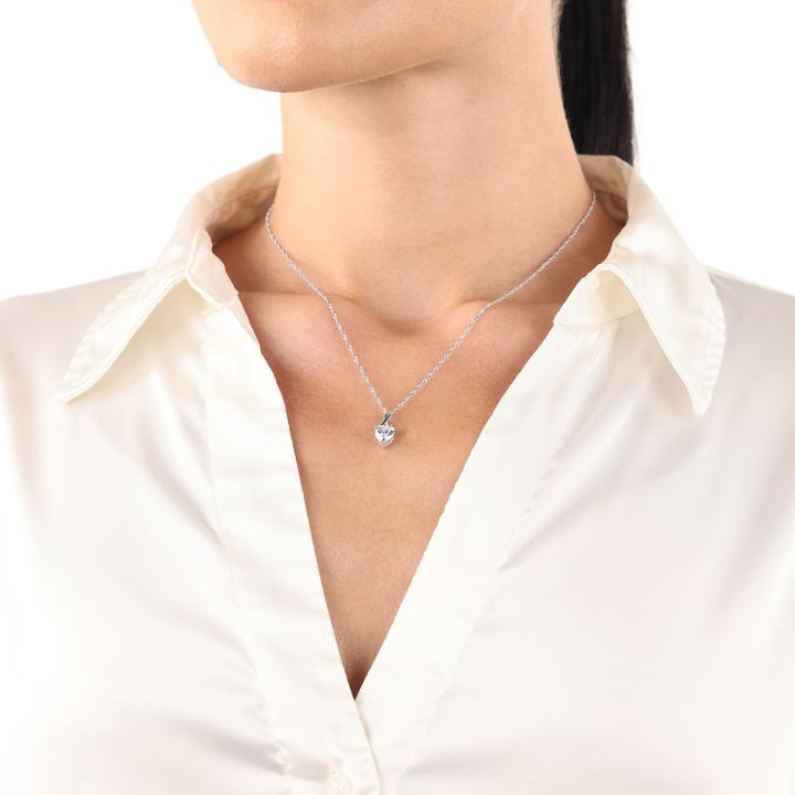 Produktbild Amor Halsschmuck für Damen, Weissgold 375, Zirkonia synth. | Herz (WG 375, 9ct)