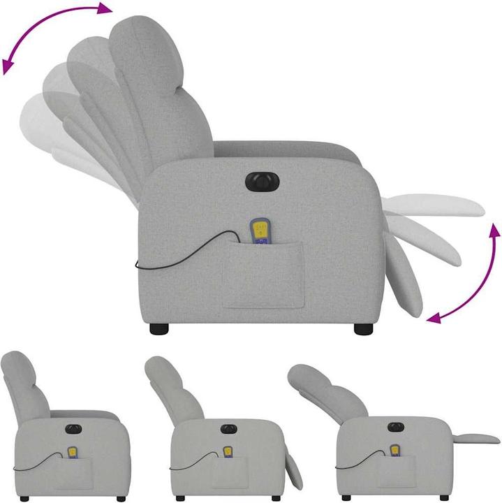 Produktbild vidaXL Massagesessel Elektrisch Wolkengrau Stoff