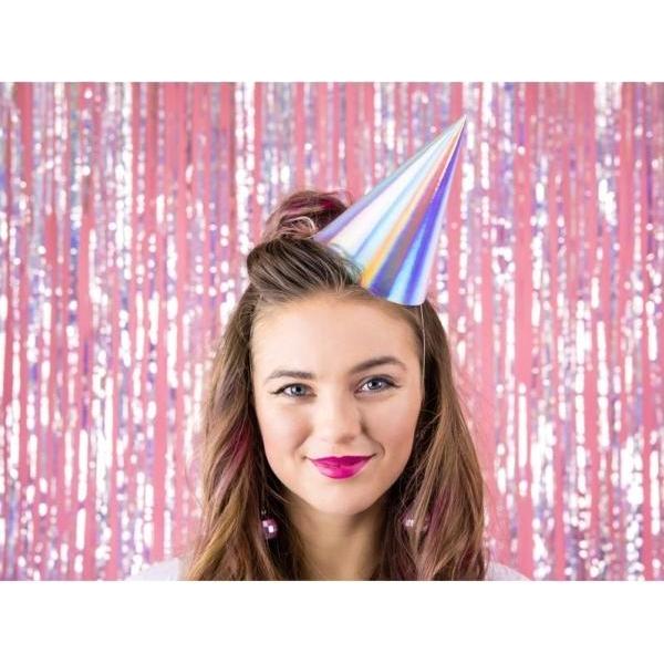 Thumbnail - Partydeco Party hats, iridescent, 16cm (1 pkt / 6 pc.)