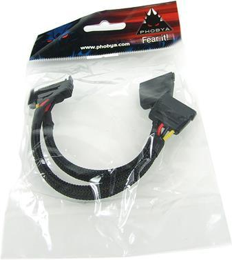 Actual product image Phobya SATA power Y-cable SATA socket to 2x SATA plug 15cm Sc