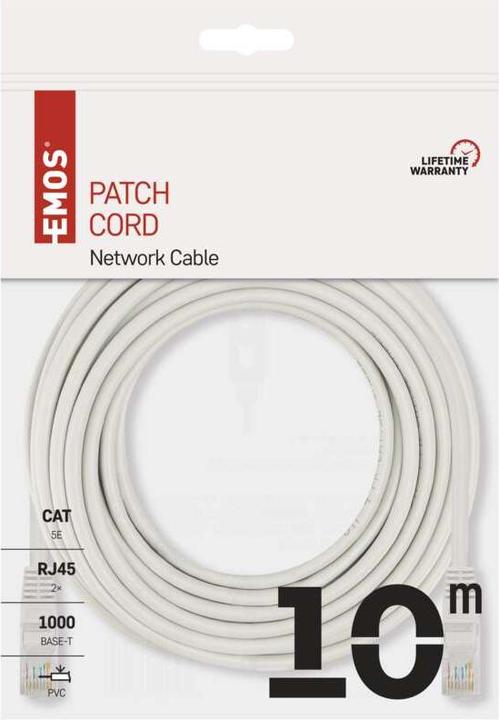Image du produit Emos CABLE UTP CAT5E LAN 2XRJ45 10M (UTP, CAT5e, 10 m)