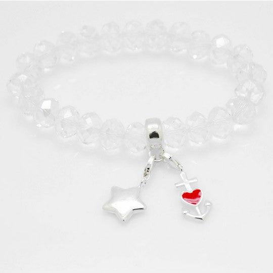 Image du produit Hermex Bracelet de prière avec 2x charms - 19cm (19 cm, alliage métallique argenté de haute qualité)