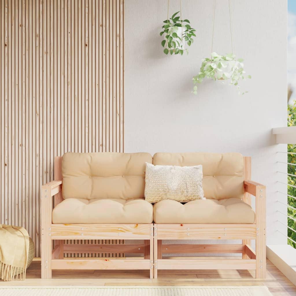 VidaXL, Gartenlounge, Garten-Ecksofas 2 Stk. Massivholz Kiefer,Material: Massives