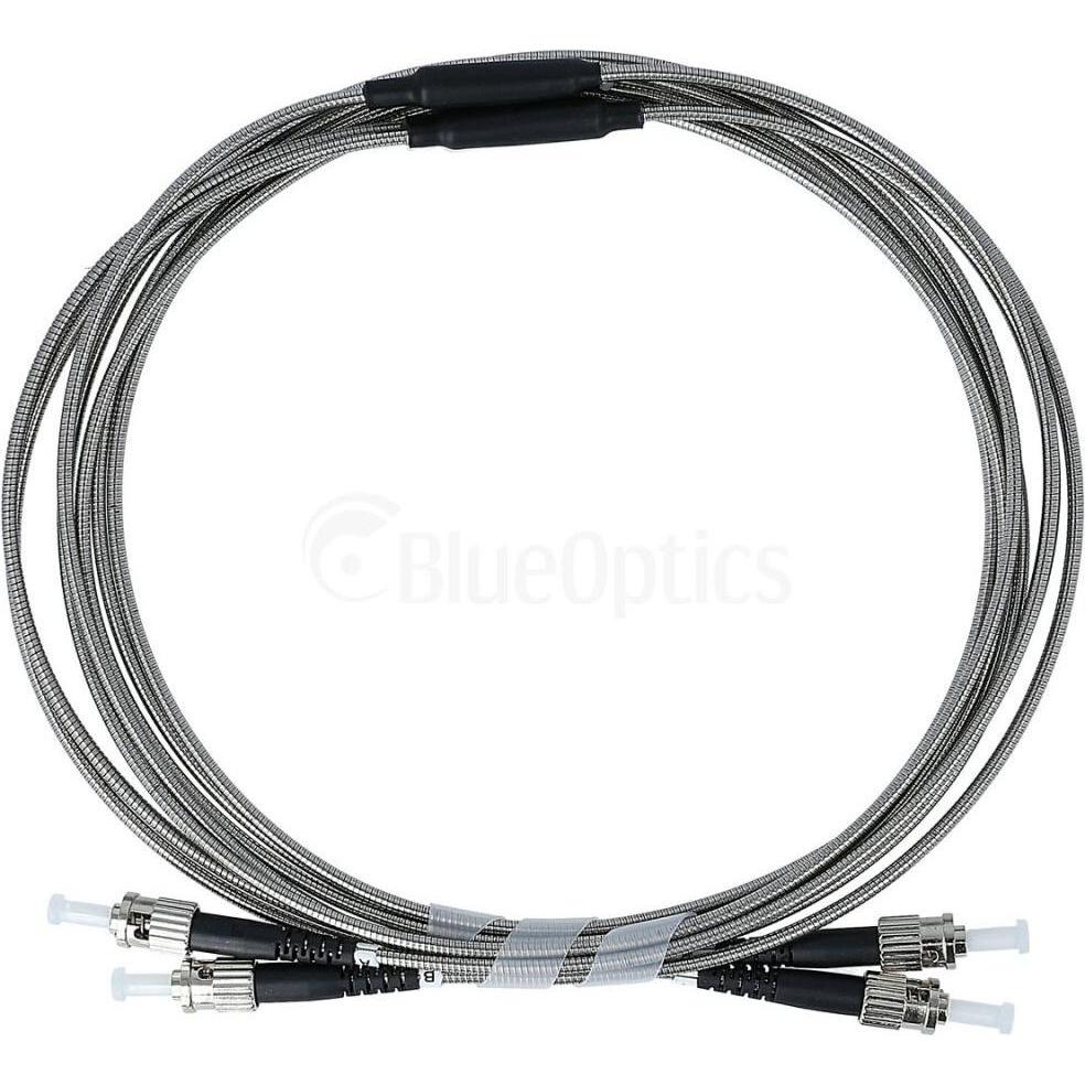 BlueOptics stahlarmiertes Duplex LWL Patchkabel ST-ST Multimode OM4 3 Meter (3 m), Netzwerkkabel