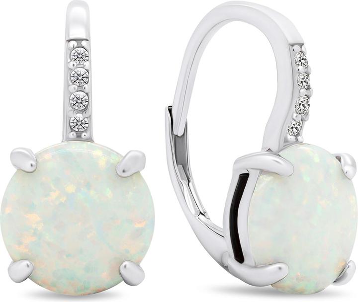 Produktbild Brilio Silver - Unique silver earrings with zircons and synthetic opals EA378W