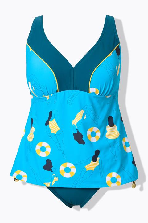 Actual product image Ulla Popken Swimmer Print Tankini Set (46)