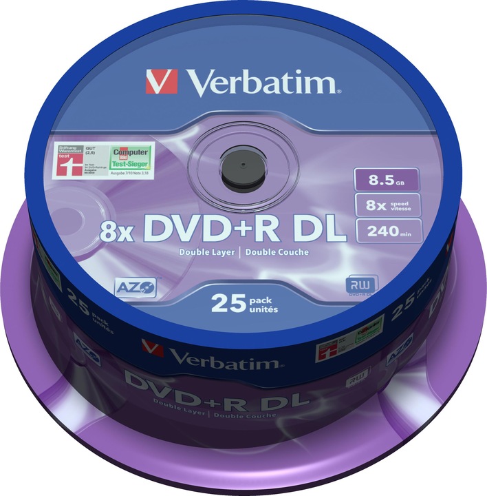 Actual product image Verbatim Dvd+R dl (25 x)