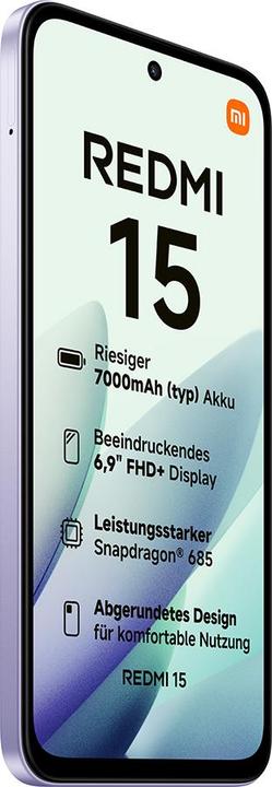 Actual product image Xiaomi Redmi 15 4G (256 GB, Sandy Purple, 6.90", Hybrid Dual SIM, 4G)
