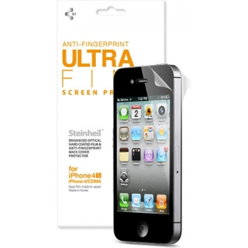 Spigen Steinheil iPhone 4 / 4S SGP Anti Fingerprint Ultra Fine Schutzfolie (1 Stück, Apple iPhone 4), Smartphone Schutzf...
