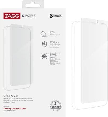 Produktbild Zagg InvisibleShield Screen Protector for Samsung Galaxy S23 Ultra - Transparent (1 Stück, Samsung Galaxy S23 Ultra)