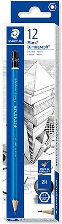 Produktbild Staedtler Zeichenbleistift Mars Lumograph, Härtegrad 2H, unglaublich bruchfeste Premium-Bleistifte (2H, 1 x)