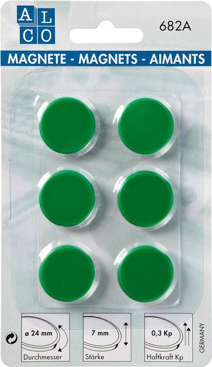 Image du produit Alco Aimant métal plastique 24mm TG 300 g vert foncé UE=6 pièces (6x)