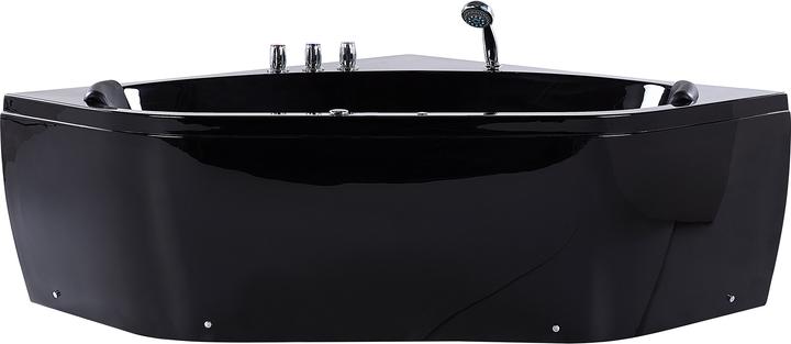 Image du produit Beliani Baignoire à hydromassage noire modèle d'angle avec LED 140 x 140 cm MEVES (270 l, 140 cm, 140 cm)