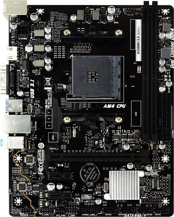 Image du produit Biostar A320MH 2.0 (AM4, AMD A320, mATX)