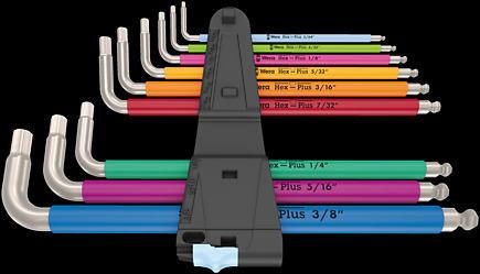 Actual product image Wera 3950/9 Hex-Plus Multicolour Imperial Stainless 1