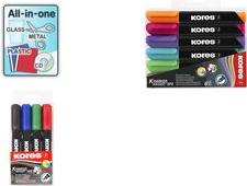 Produktbild Kores Permanent-Marker ""K MARKER"", Keilspitze, 6er Etui Strichstärke: 3-5 mm, schnell trocknend, nachfül (6 x)