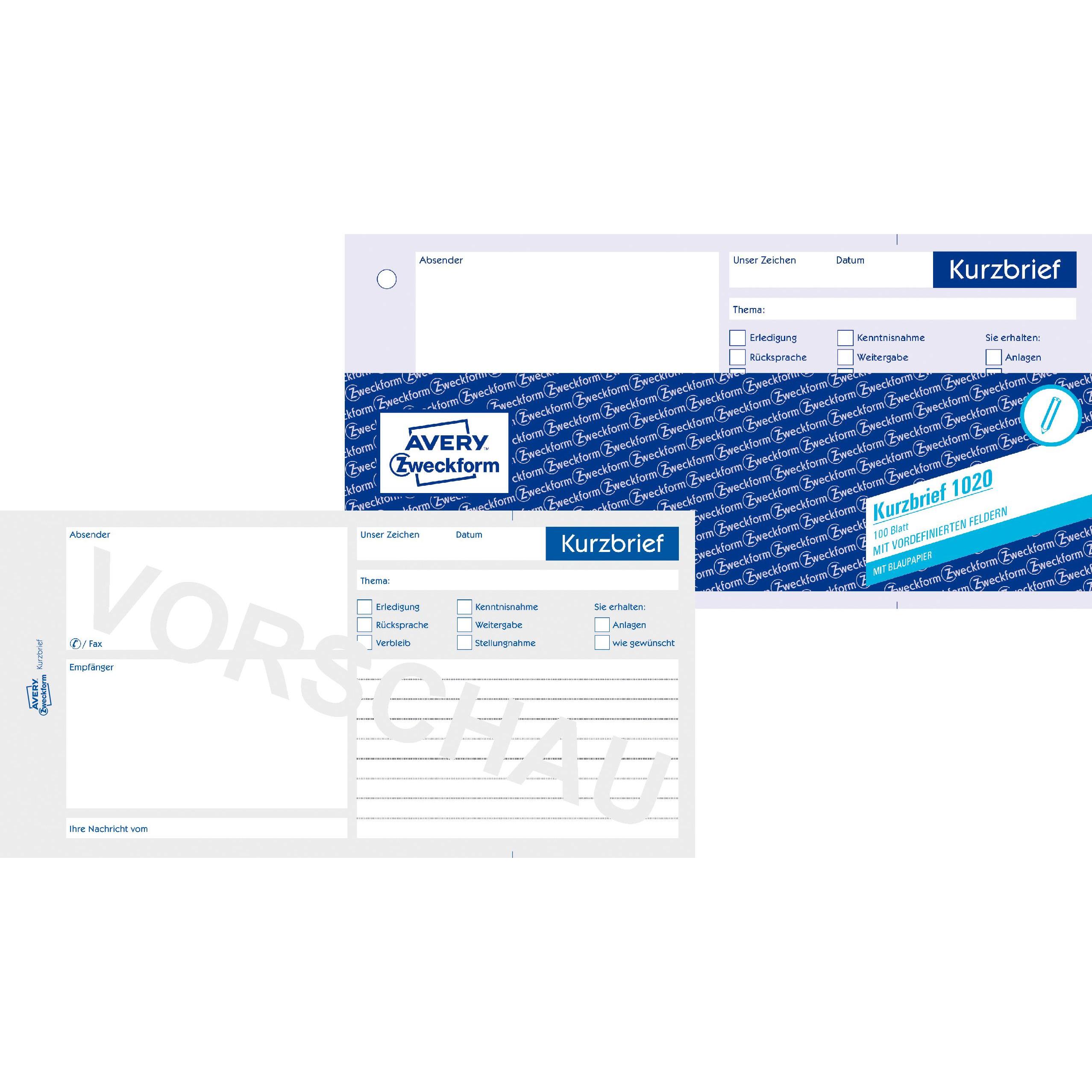 Avery, Formular, Kurzbrief (100 x)