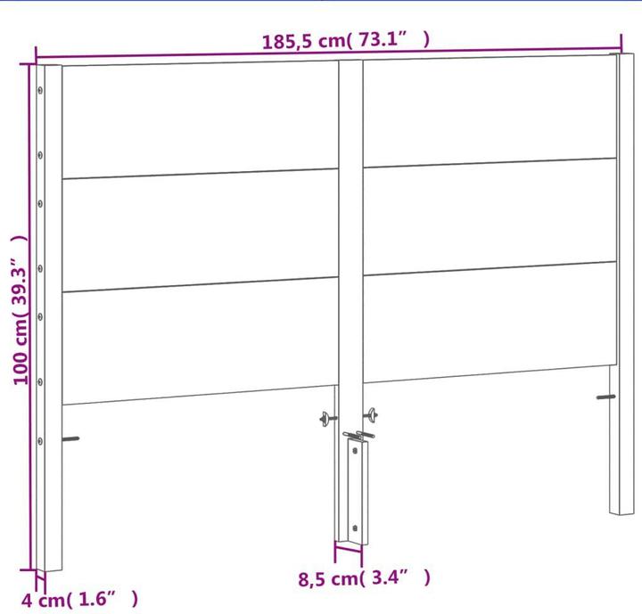 Image du produit vidaXL Kopfteil (8.50 x 8.50 x 100 cm)