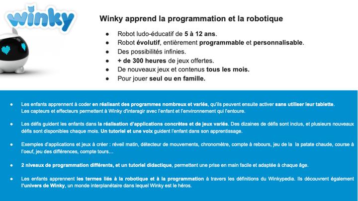 Immagine prodotto Mainbot Robot Winky (Francese)