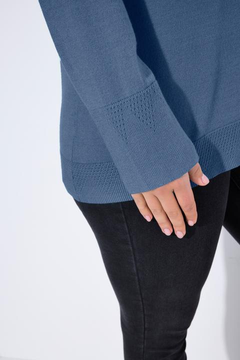 Produktbild Ulla Popken Pullover, Stehkragen, Langarm, Rippbündchen (62)