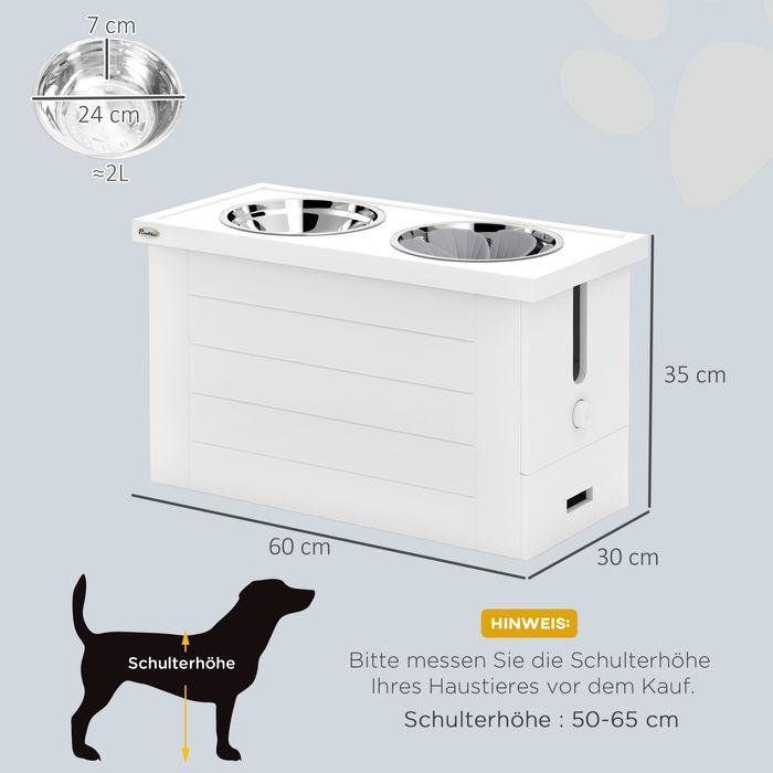 Image du produit Swisshandel24 2-in-1 Erhöhter Hundenapf Höhenverstellbar Futternapf mit Ständer Stauraum