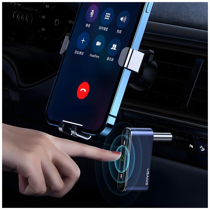 Actual product image Usams Adapter audio Bluetooth 5.0 - jack 3.5mm szarygrey SJ519JSQ01 US-SJ519 (Receiver)